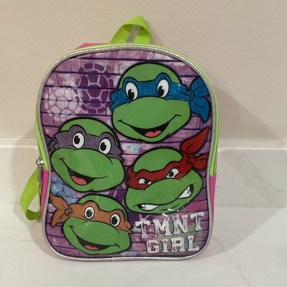 Teenage Mutant Ninja Turtles TMNT Small Backpack Nickelodeon Pink Green TMT Girl